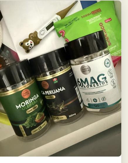 Cliente com produtos Empório Terra Nativa, incluindo Maca Peruana Negra
