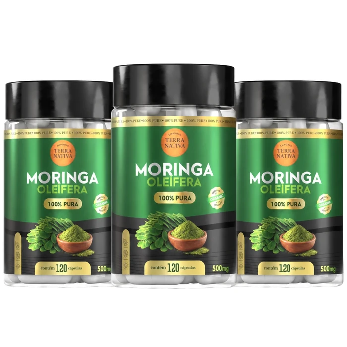 Kit com 3 potes de Moringa 100% Pura Empório Terra Nativa